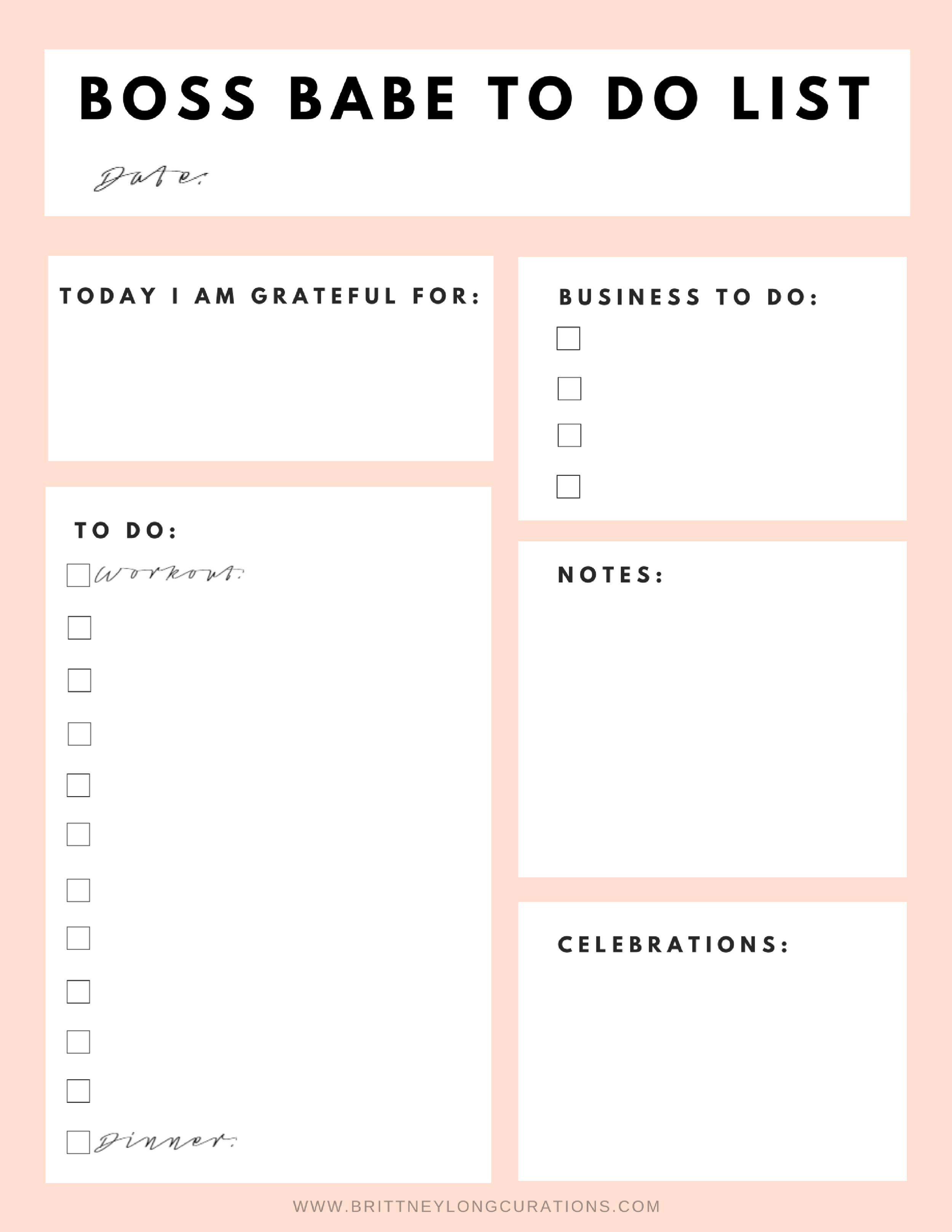 Free Boss Babe To Do List Printable
