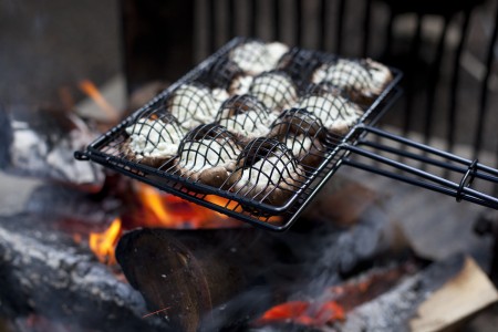 Campfire or Grilled Stuffed Mushrooms for a camping appetizer.  