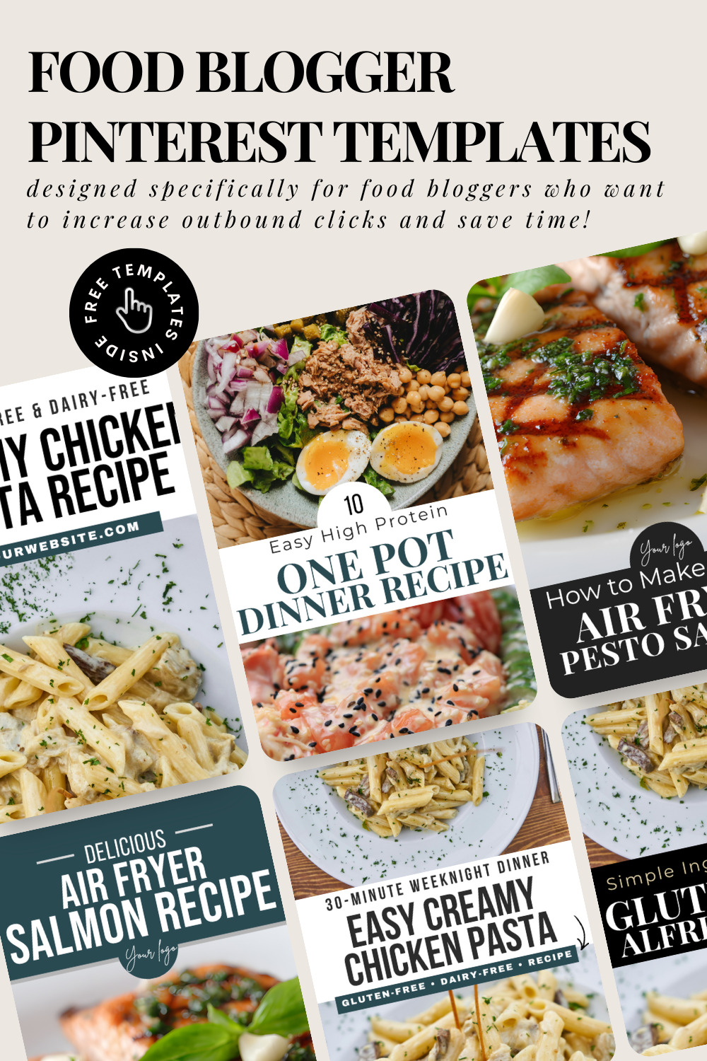 Food Blogger Pinterest Templates for FREE
